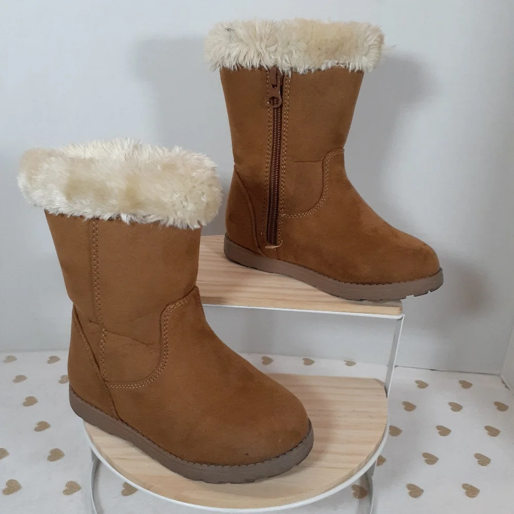 Cat & Jack Camel Suede Toddler Boots - Picture 2 of 6
